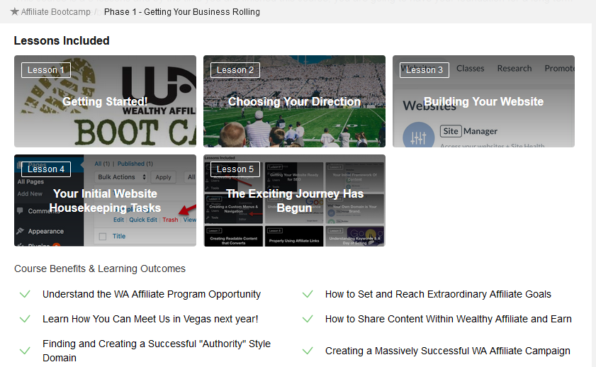 Wealthy Affiliate Affiliate Bootcamp Phase 1