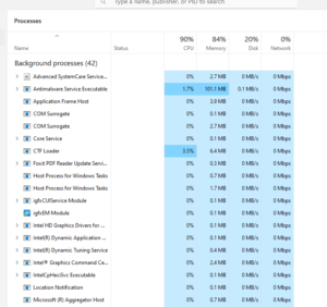 Background Apps In Task Manager