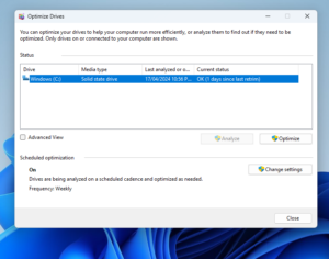 Defragment & Optimize Drives In Windows