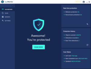 Spy Warrior Antivirus Dashboard
