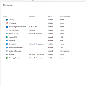 Startup Apps In Task Manager