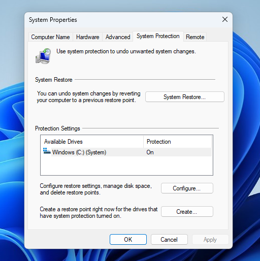 System Restore In Windows